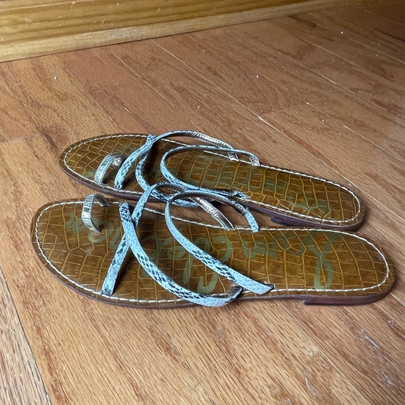 Sam Edelman Gillian Snake Print Flat Sandal, Size 9 - Picture 6 of 10
